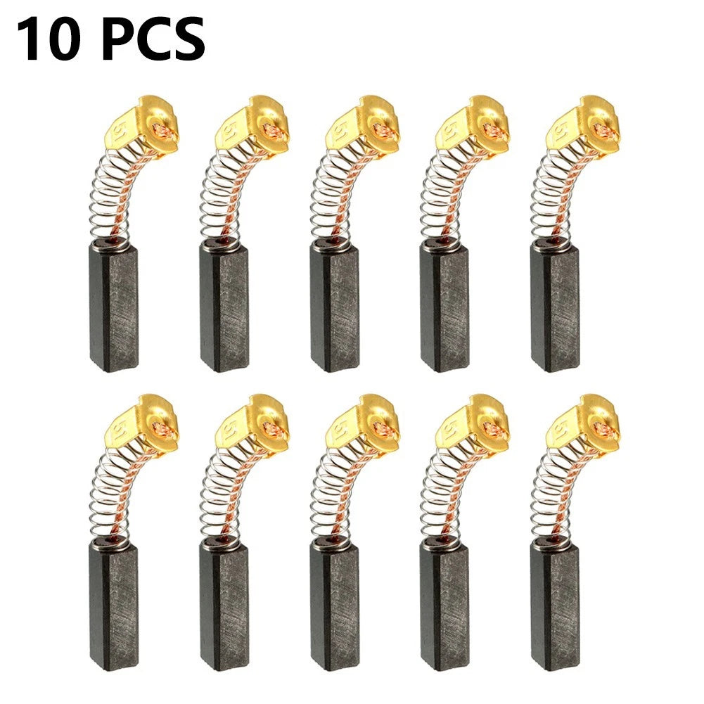 Set of 10 Carbon Brushes for Electric Motors