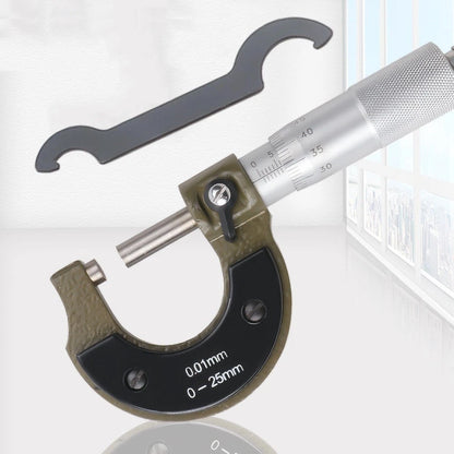 025mm Outside Micrometer Metric External Caliper with Chrome Thimble and Lock