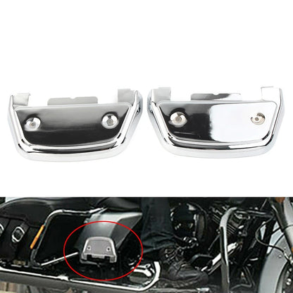 Pair Chrome Passenger Footboard Floorboard Covers For Harley Touring Road Glide