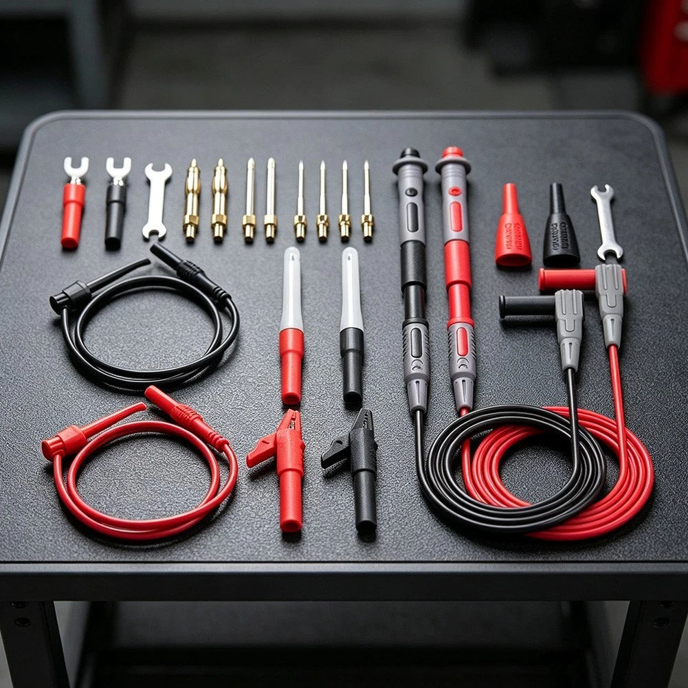 Multimeter Test Cable Kit for Safe Auto Testing (Interchangeable Probe Tips)
