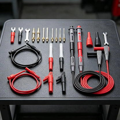 Multimeter Test Cable Kit for Safe Auto Testing (Interchangeable Probe Tips)