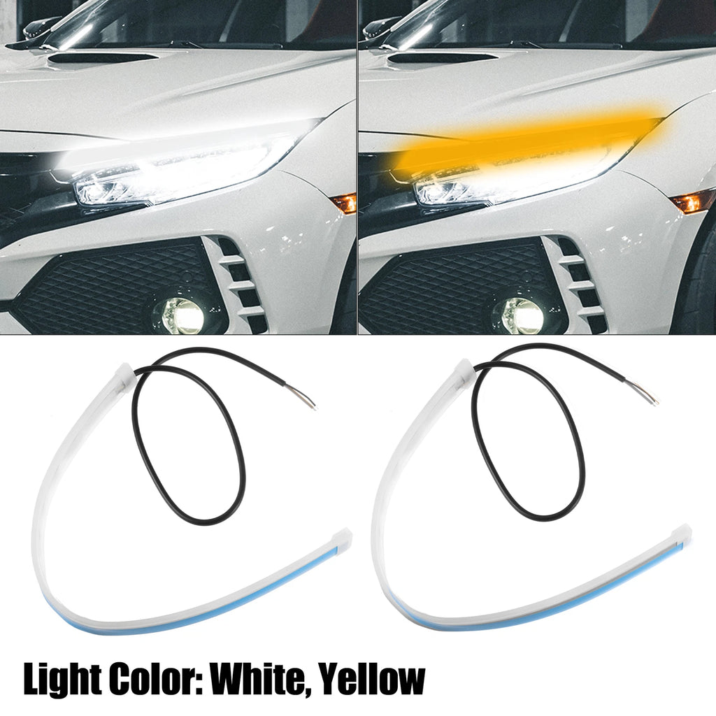 1 Pair LED Headlight Strip for Car (30cm) - Daytime Running Lights