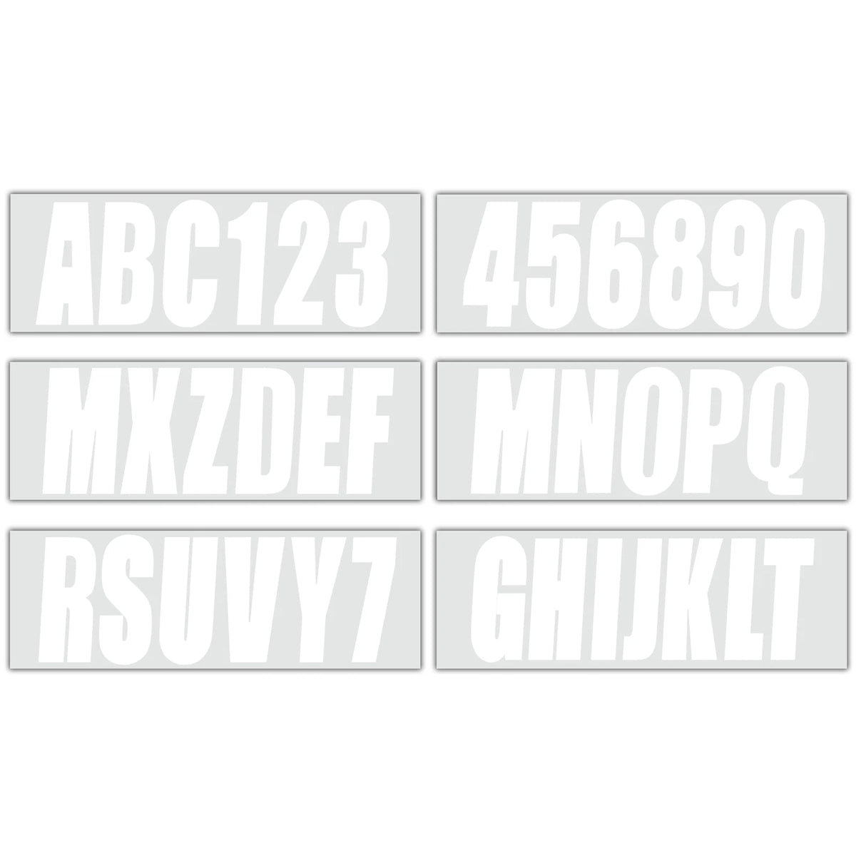 Set of 4 Custom Boat Registration Numbers Decal Stickers A-Z 0-9 White
