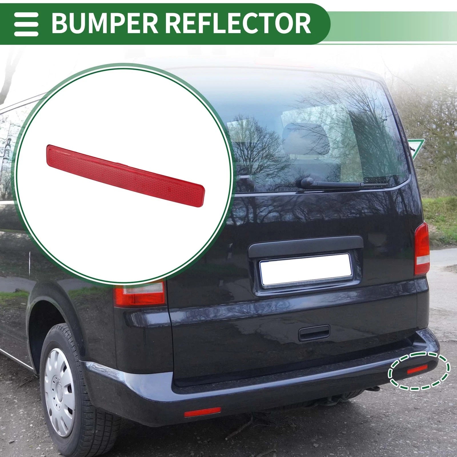 Bumper Reflector Replacement for Volkswagen Transporter T5 (2003–2015) Rear