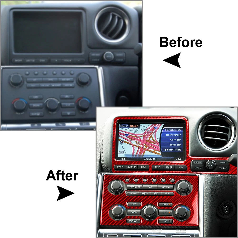 RHD Central Control Navigation Panel Cover Trim for Nissan GTR R35 (2008–2016)