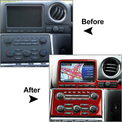 RHD Central Control Navigation Panel Cover Trim for Nissan GTR R35 (2008–2016)