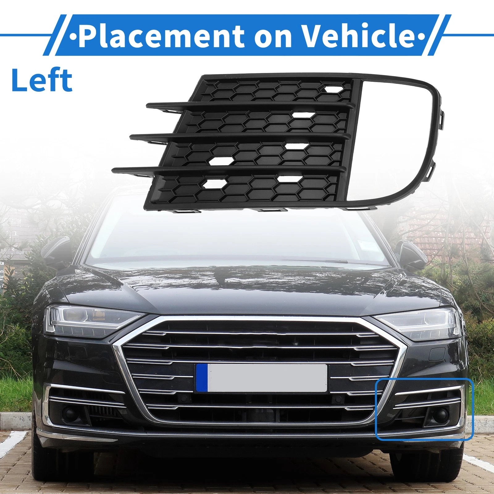Front Left Fog Light Grill Replacement for Volkswagen Tiguan (2013–2017)