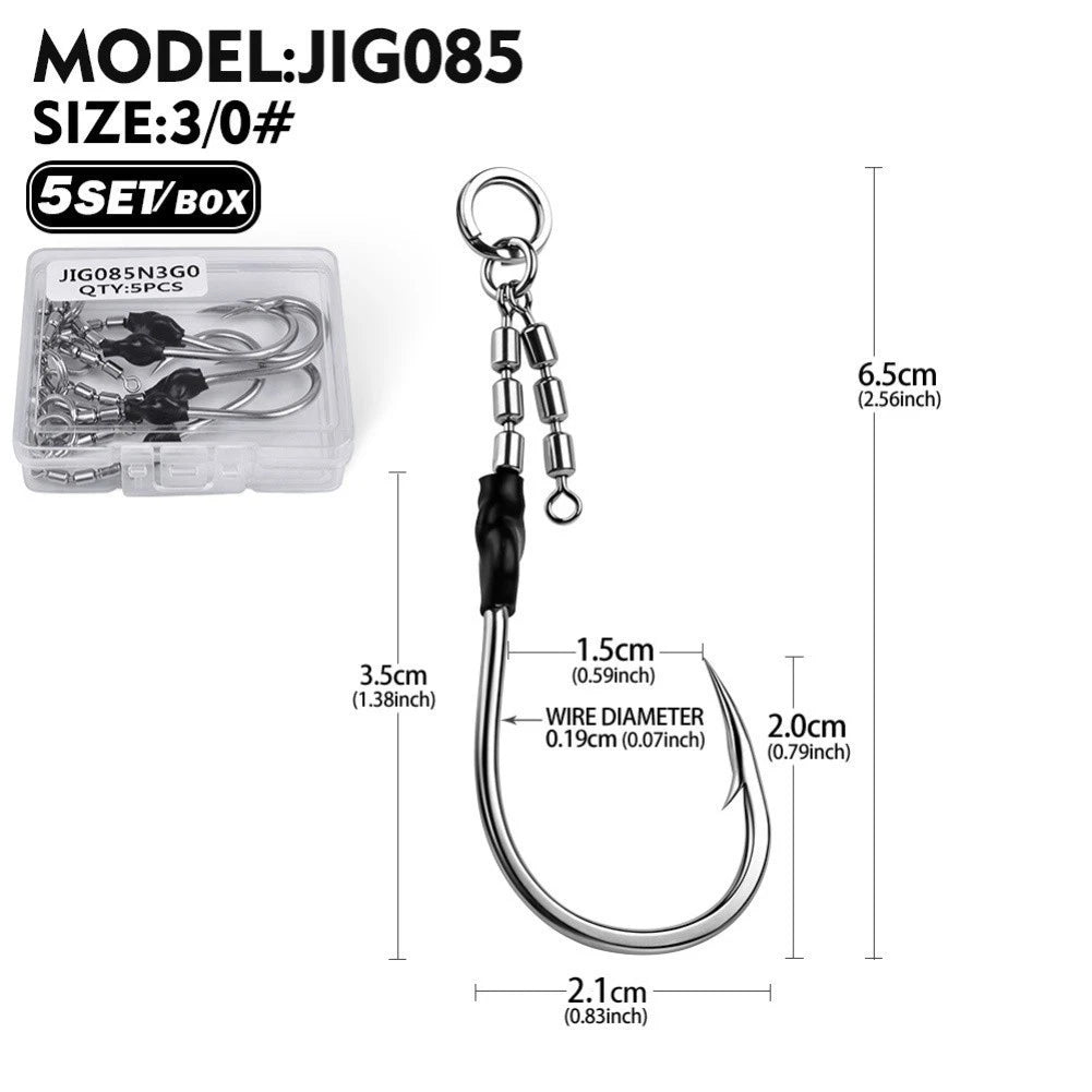 Stainless Steel Jig Hooks for Deep Sea Fishing (No Year Range)