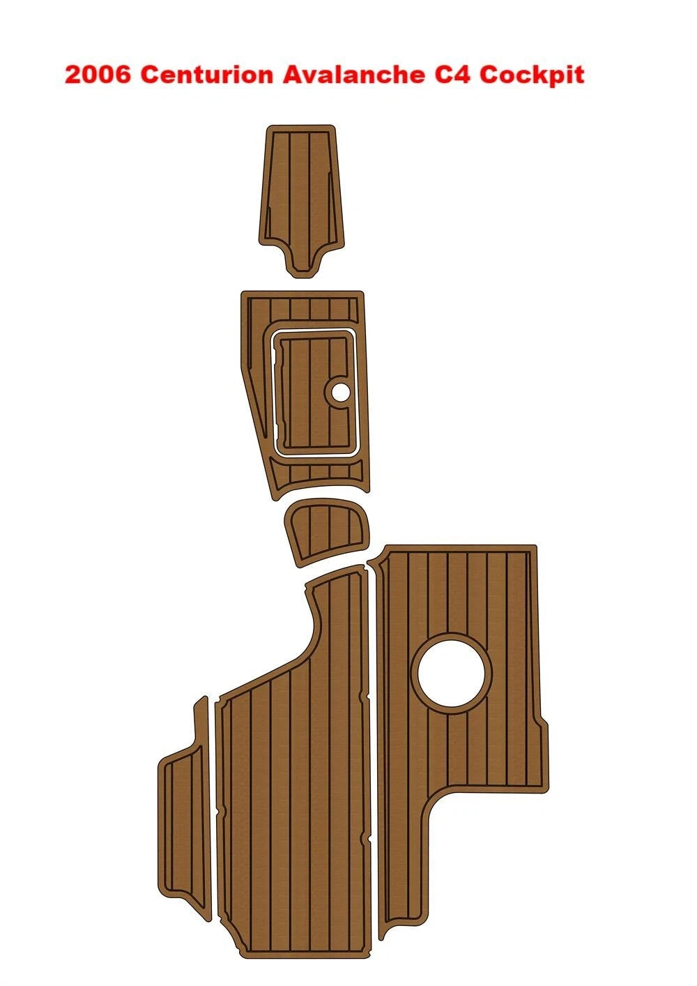 Cockpit Pad for Centurion Avalanche C4 (2006) - EVA Faux Foam Teak Deck Mat
