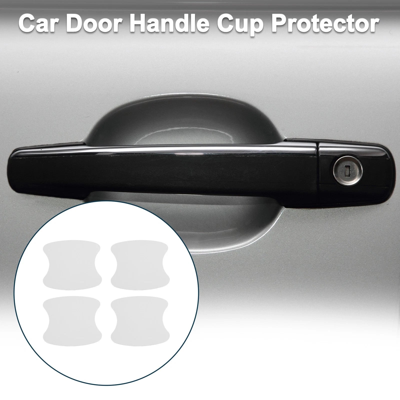Car Door Handle Scratch Protector for Universal Vehicles (90x100mm, Matte White)