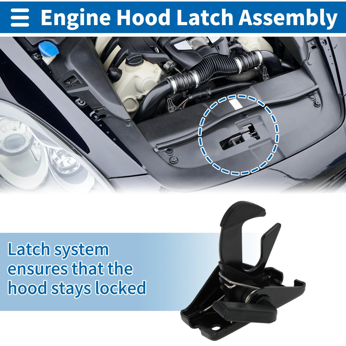 Hood Latch Assembly for Audi A3 Quattro (2019–2020) No. 8V0823480A