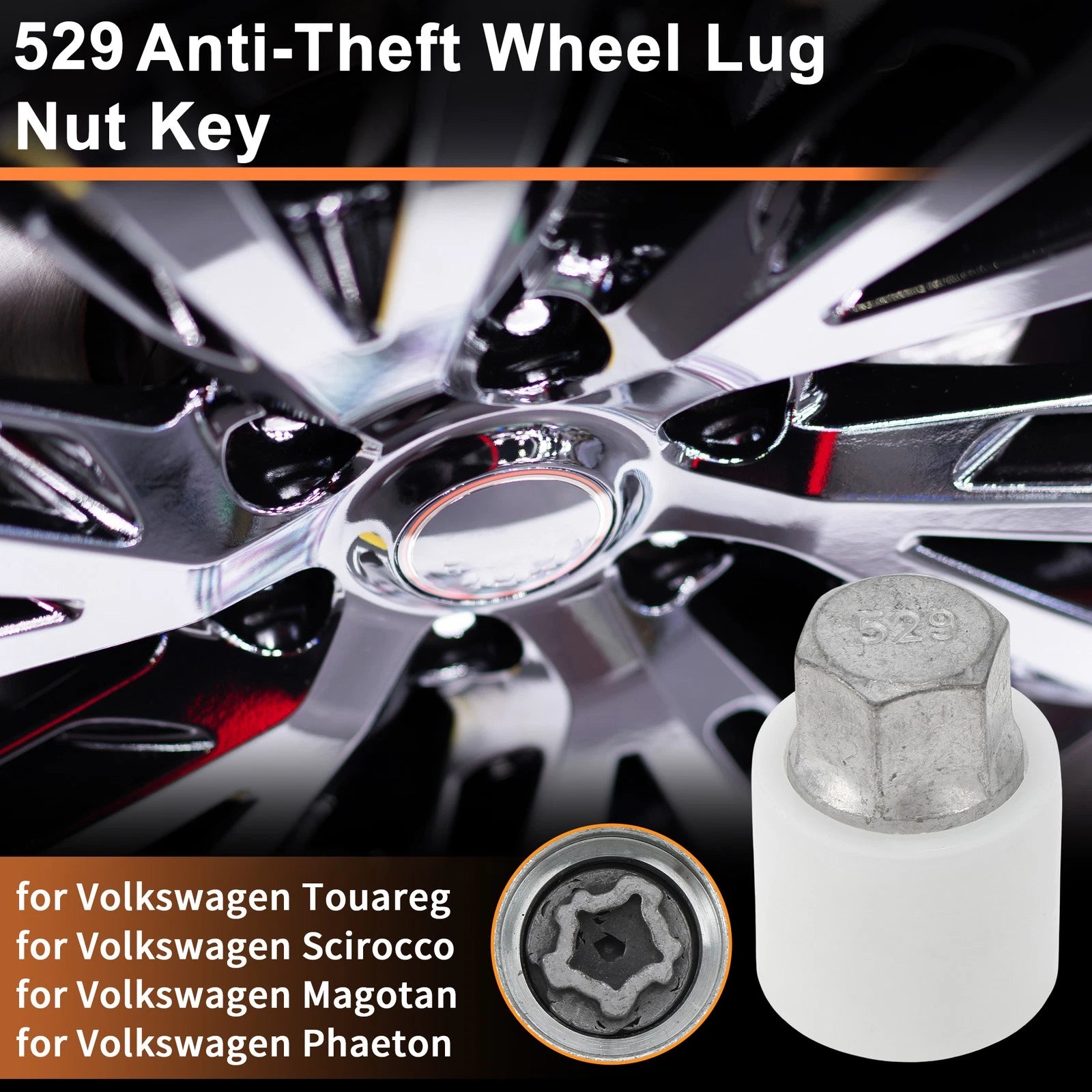 Wheel Lock Lug Nut Key Socket for Volkswagen Touareg (2004–2010)