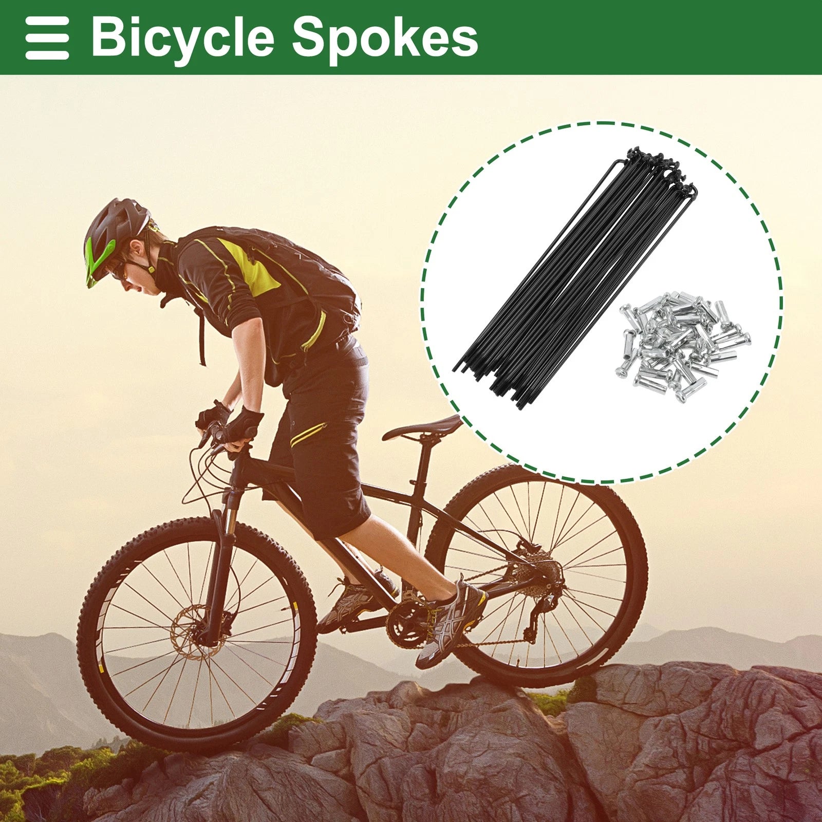Bicycle Spokes Nipple Replacement Set 14G 148mm for Universal Use (All Years)