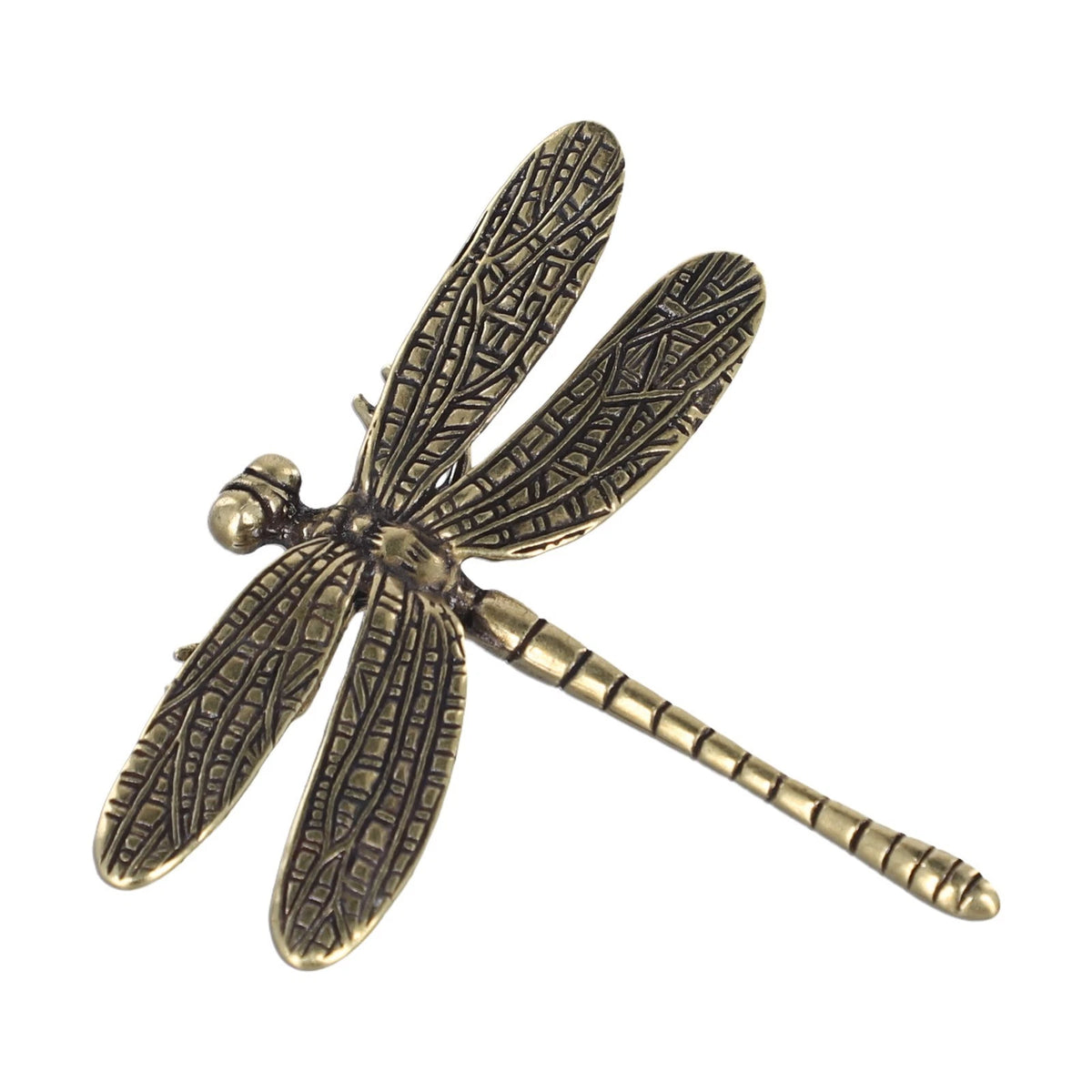 Set of 4 Elegant Brass Drawer Pulls with Dragonfly and Butterfly Motifs