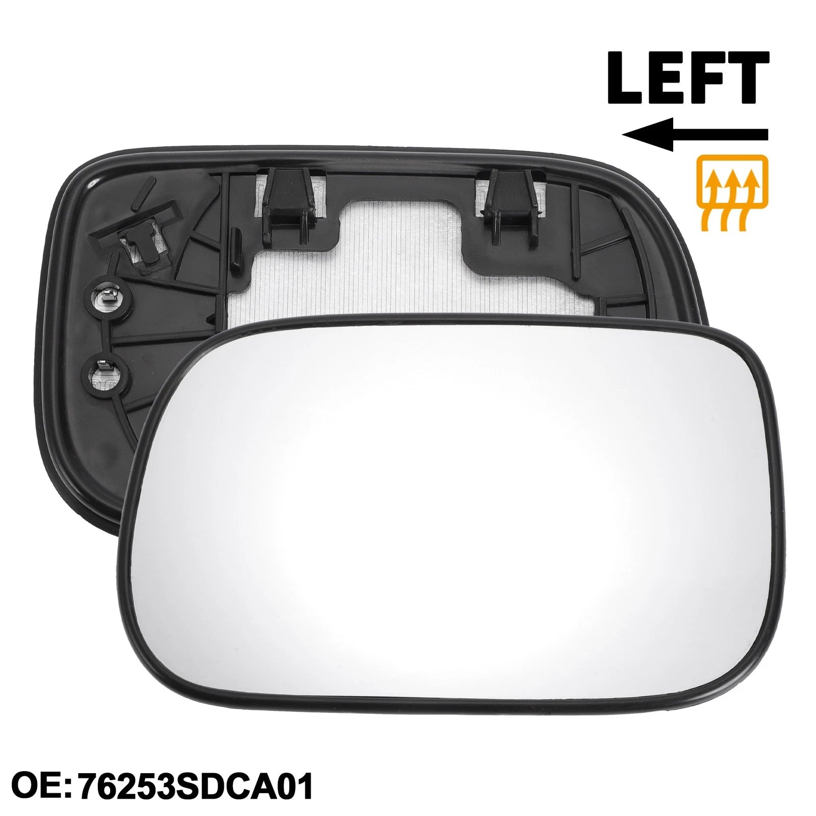 Heated Left Driver Side Mirror Glass for Honda Accord (2003–2007)