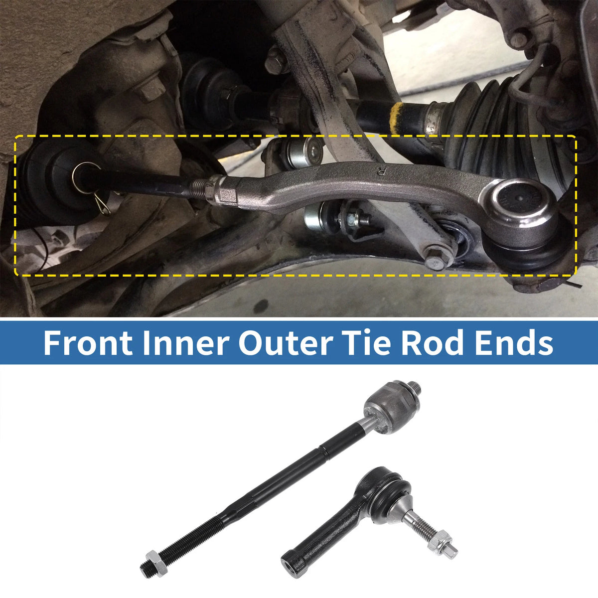 Set of 4 Front Inner Outer Tie Rod End Links for Ford Explorer (No. ES800952/EV 800893)