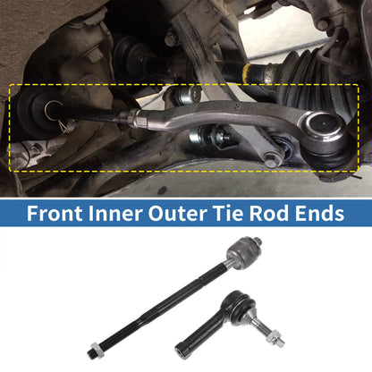 Set of 4 Front Inner Outer Tie Rod End Links for Ford Explorer (No. ES800952/EV 800893)