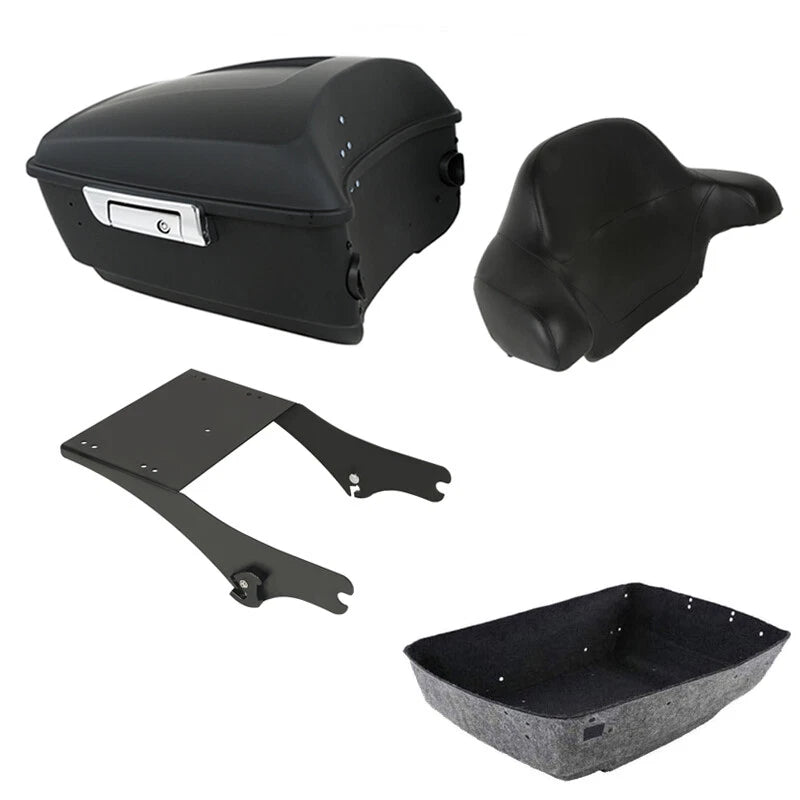 Matte Black King Trunk Backrest Mount for Harley Touring (1997–2008)