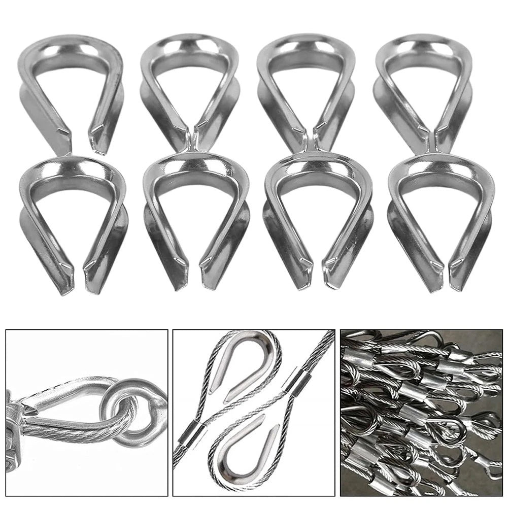 8pcs Heart Shaped Sleeve Rings for Ship Hoisting Wire Rope Cable Joints