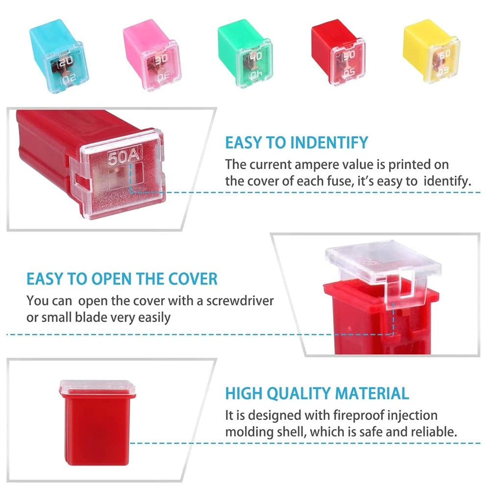 30Pcs Jcase Box Shaped Fuse Assortment Kit for