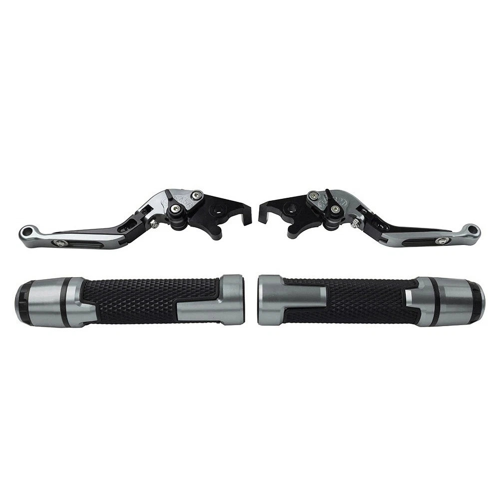 Titanium Extendable Brake Clutch Levers Handlebar Grip Set For Kawasaki ZX6R 636