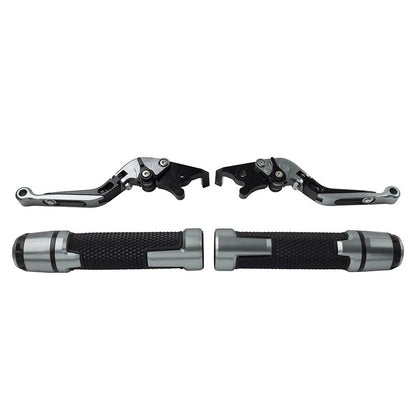 Titanium Extendable Brake Clutch Levers Handlebar Grip Set For Kawasaki ZX6R 636