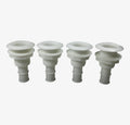 Set of 4 White Plastic Through Hulls with Nut 1 1/8'' x 4''