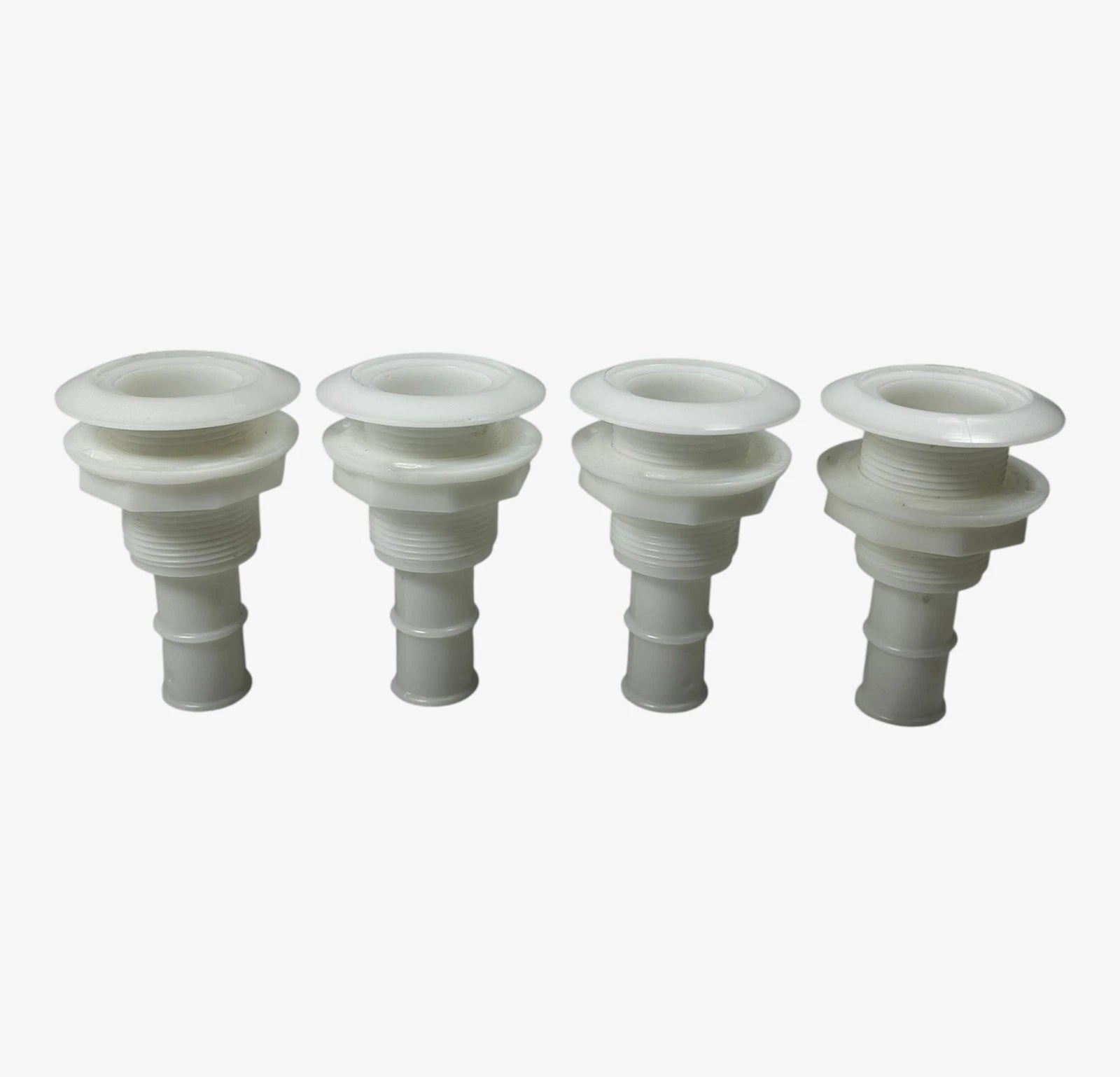 Set of 4 White Plastic Through Hulls with Nut 1 1/8'' x 4''