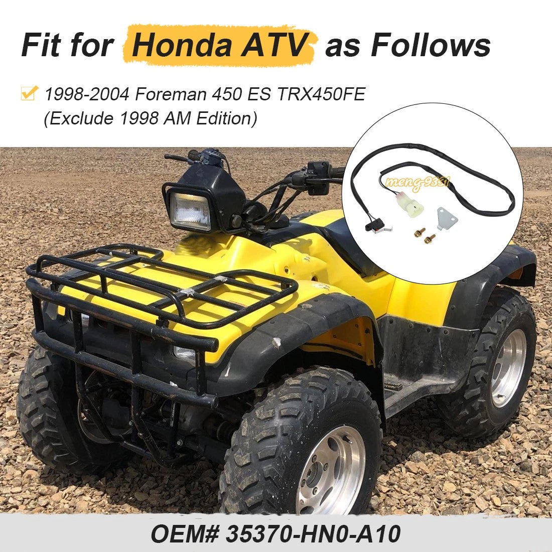 Reverse Switch 35370-HN0-A10 for Honda Foreman 450 ES TRX450FE (1998–2004)