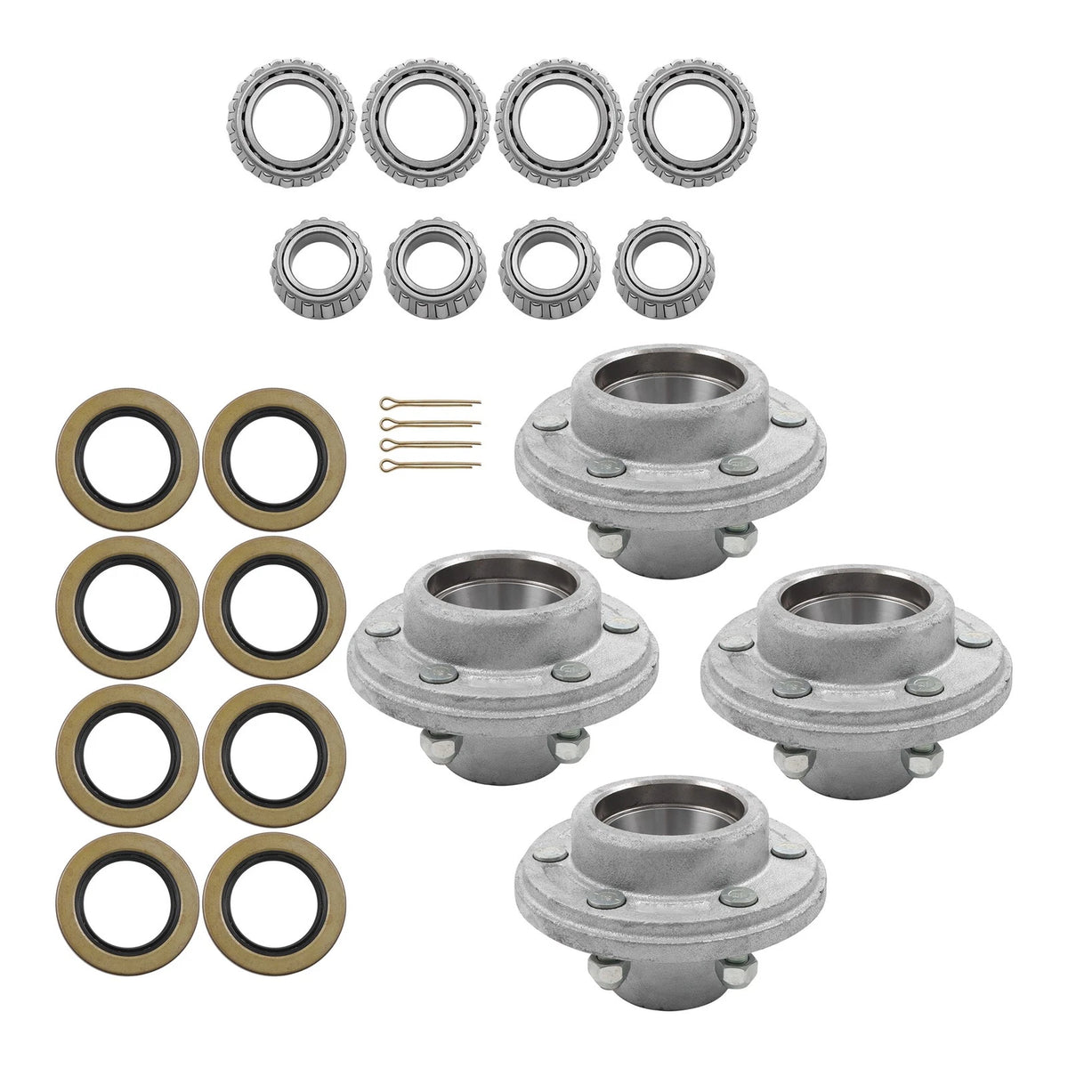 6-5.5" Galvanized Trailer Wheel Hub Kits for 6000 #42 Trailer Axles
