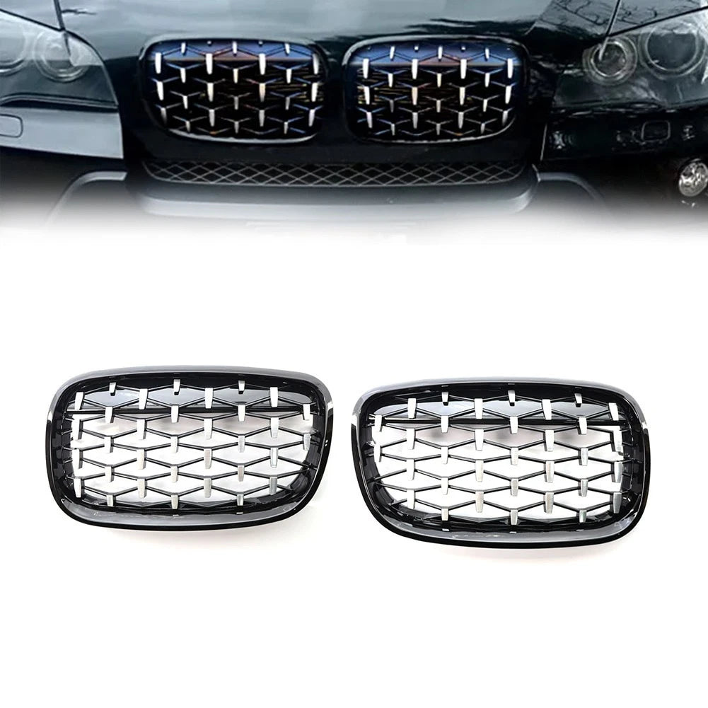 Front Bumper Kidney Grill Diamond Grille for BMW X5 E70, X6 E71 (2007–2013)