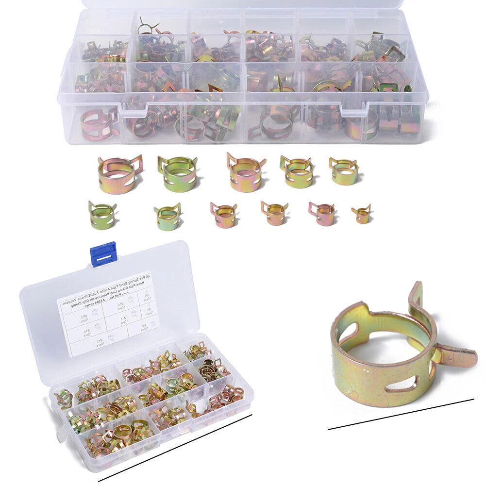 145pcs Spring Band Fuel Vacuum Hose Pipe Clamp Set for Universal (6-22mm)