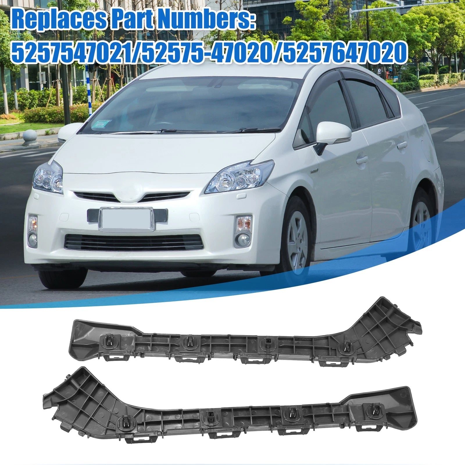 1 Pair Bumper Bracket Side Retainer for Toyota Prius Plug-In (2012–2015) Black
