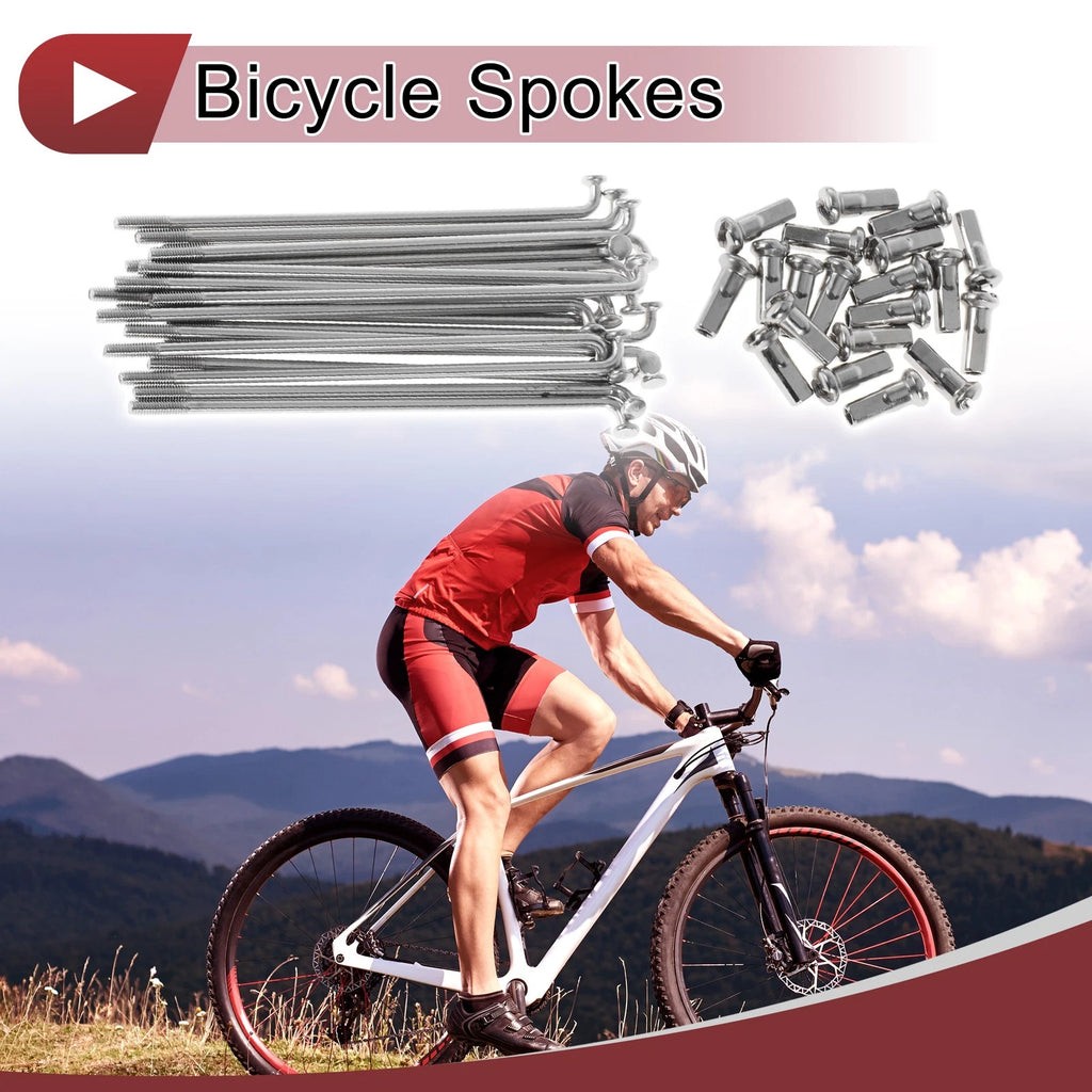 Bicycle Spokes 80mm Replacement 304 Stainless Steel Set for 13G Wheels (20 Pack)