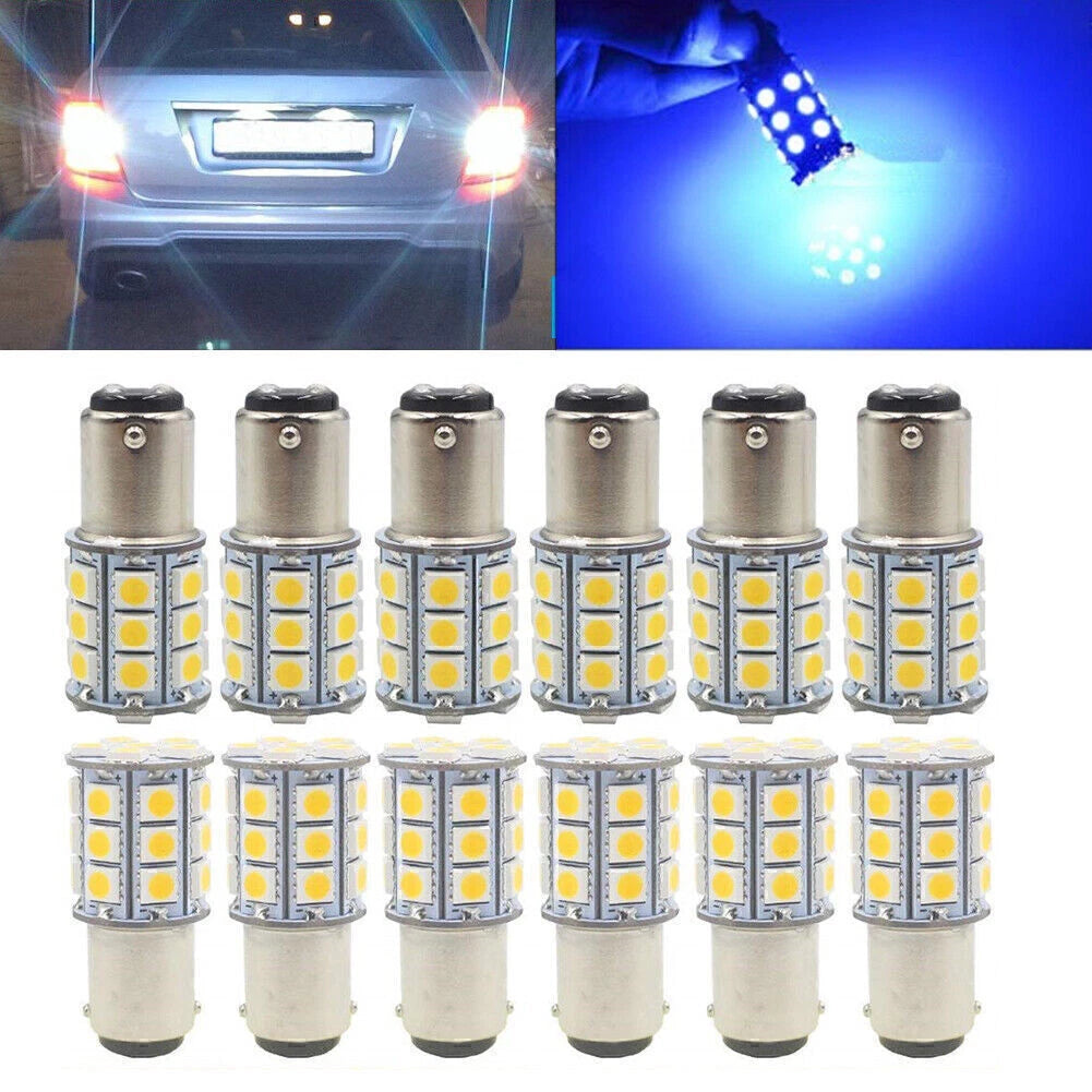 12X Interior Blue LED Bulbs for Cabin Marine Boat (BA15D 1004 1076 1142)
