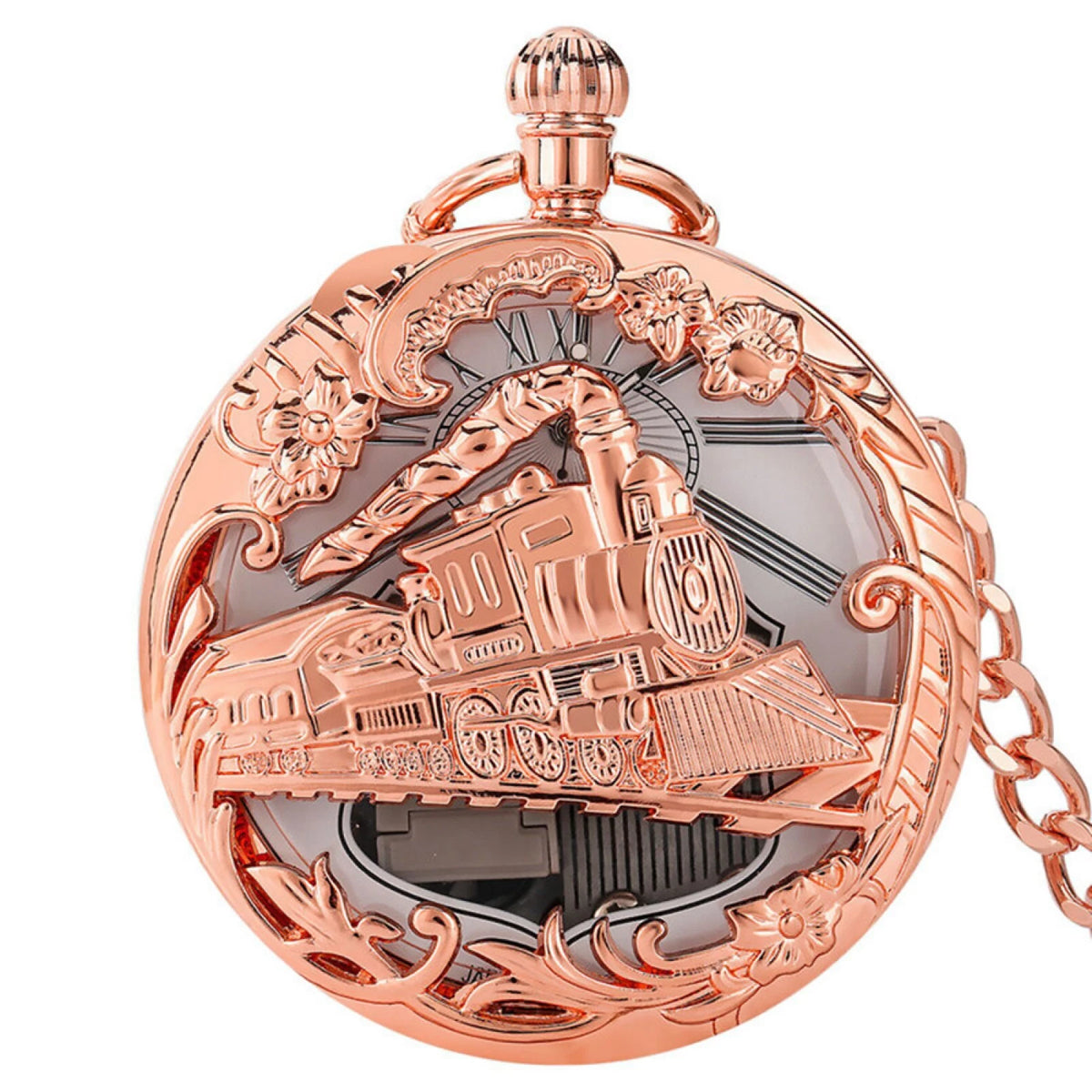Musical Pocket Watch with Chain for Train Case (Quartz)