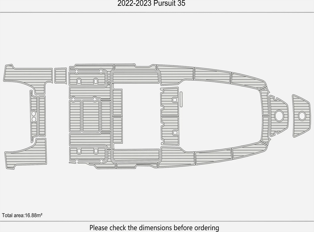 EVA Pads for Pursuit 35 Swim Platform Cockpit Boat (2022–2023) Faux Teak