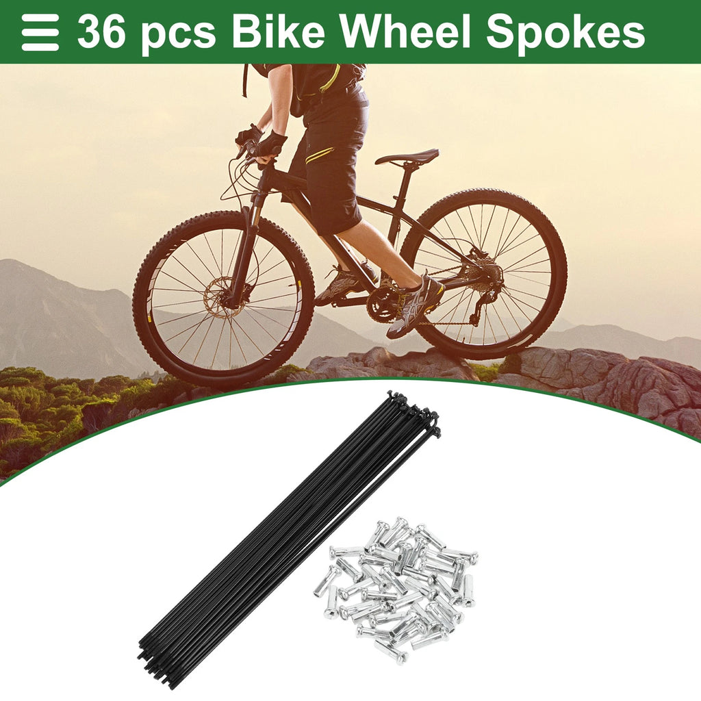 Bicycle Spokes Nipple Set 271mm Carbon Steel Universal for All Makes (—)