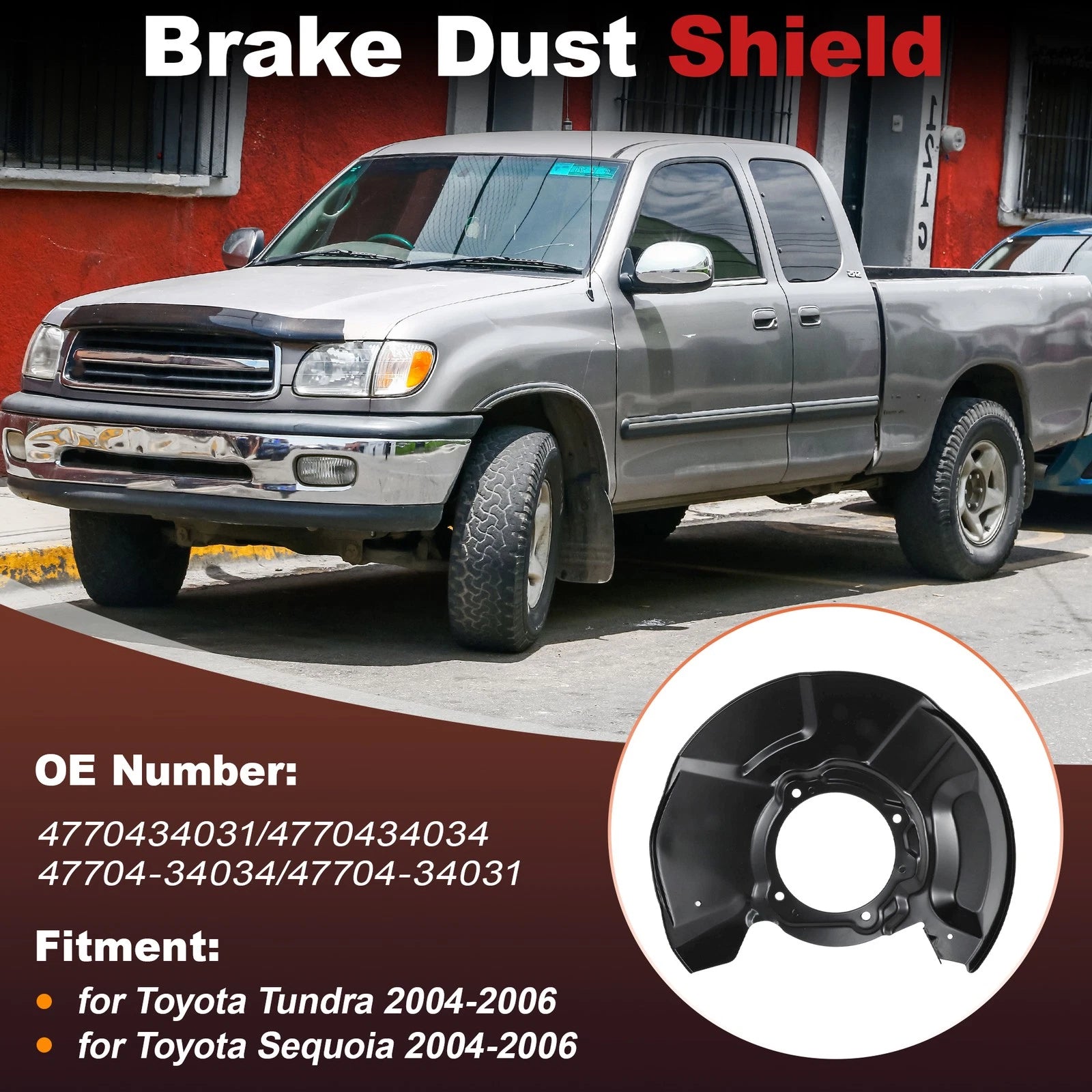 Front Left Brake Dust Shield Replacement for Toyota Tundra Sequoia (2004–2006)