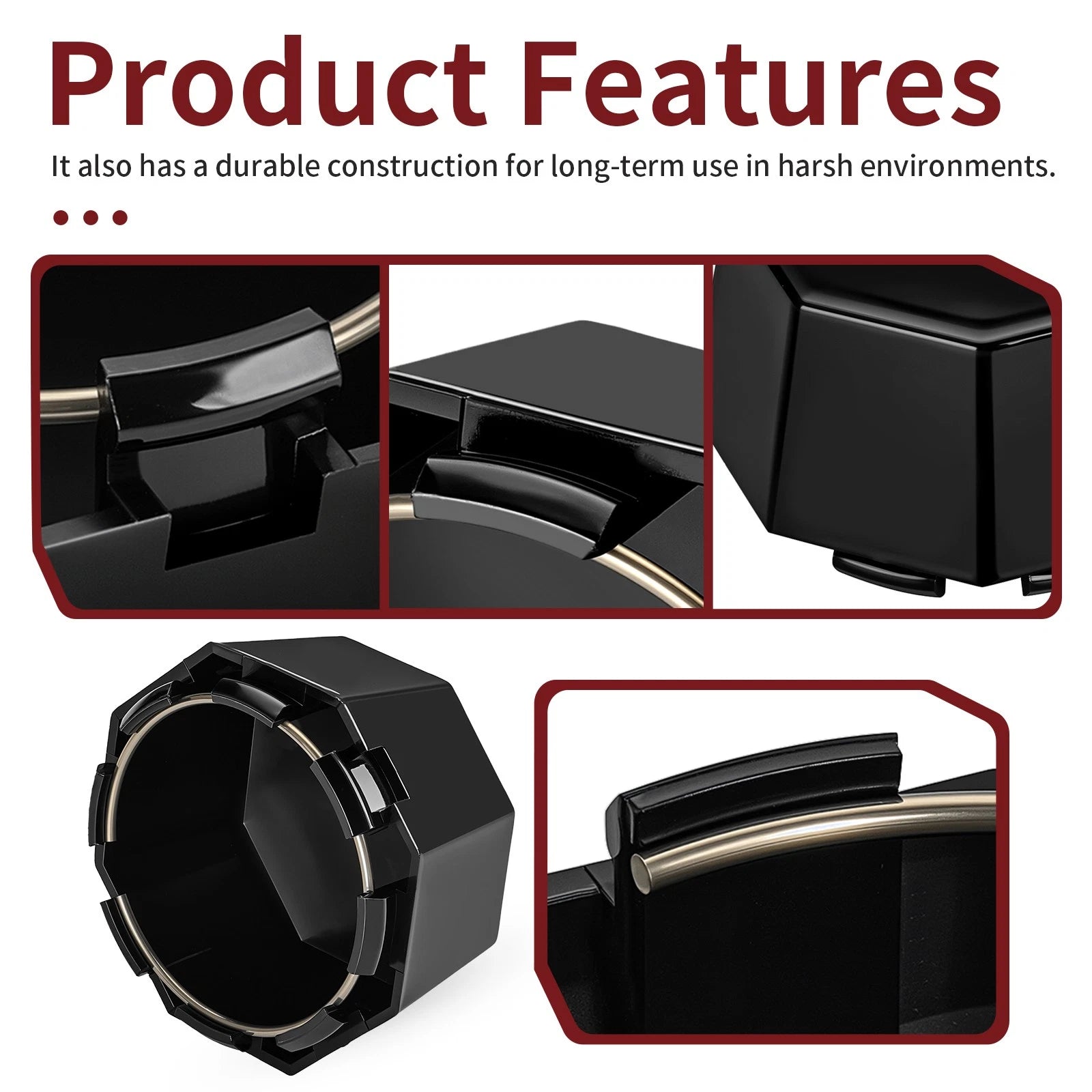 Set of 2 Matte Black Hub Cap Covers for Polaris Sportsman 570 (2015–2025) 5451374-458