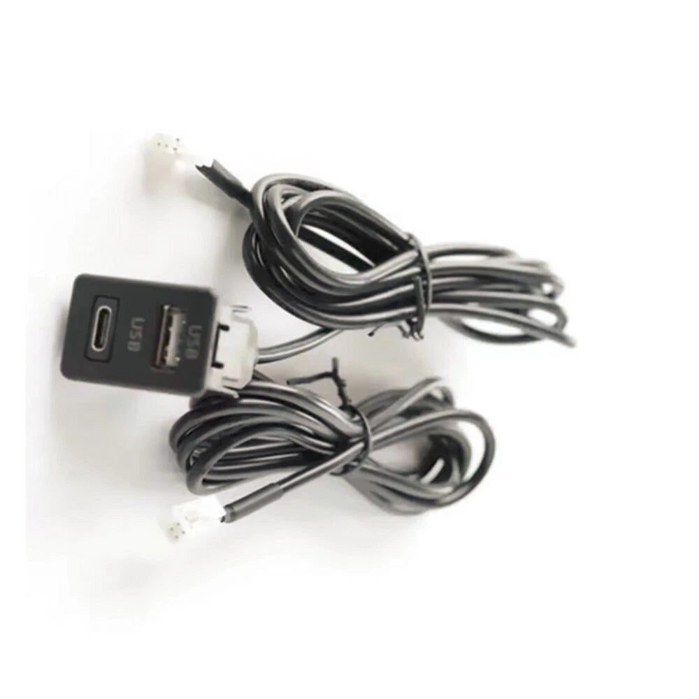 USB + Type-C Port Panel Interface Cable Adapter for Car Head Unit (145cm)
