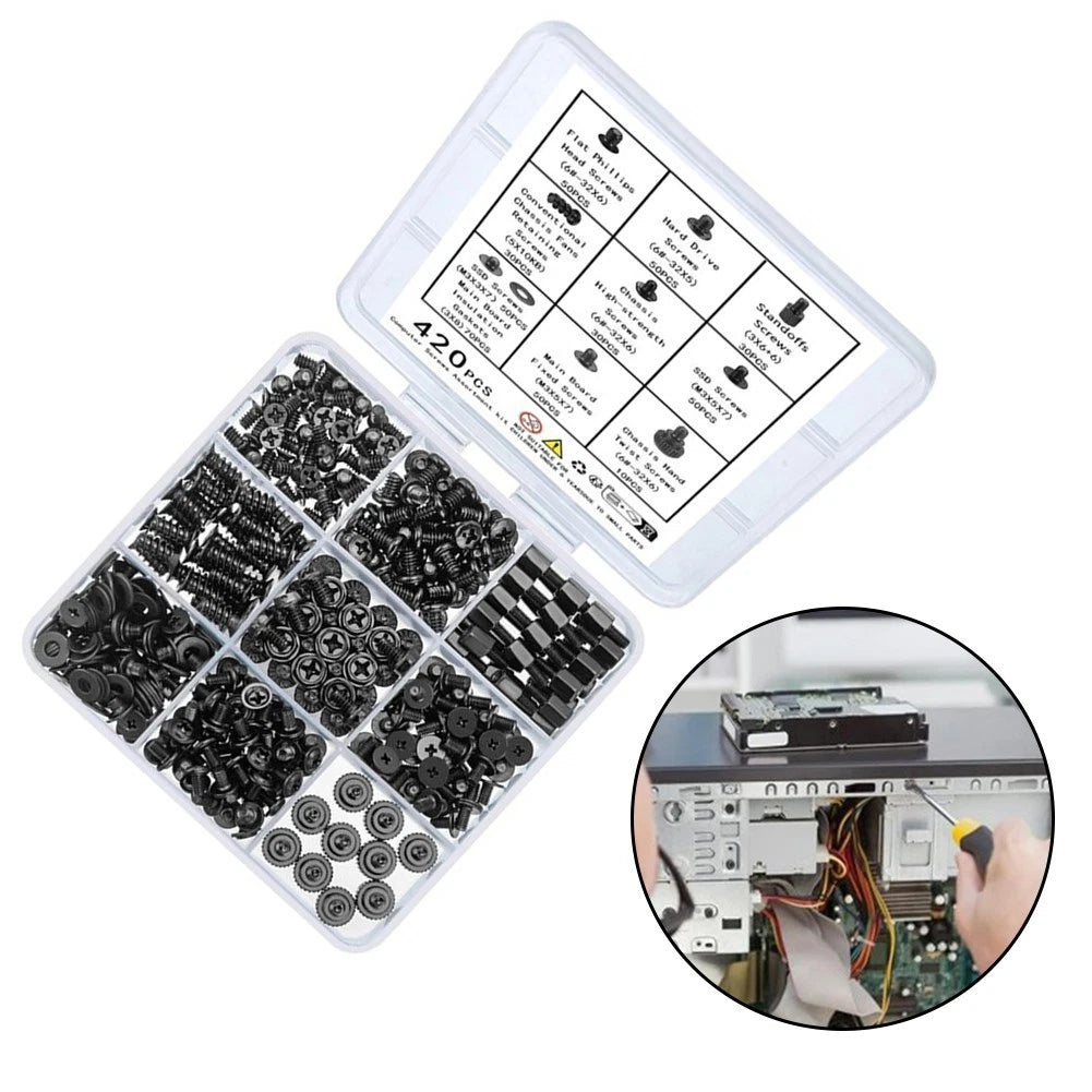 420pcs Rust Resistant Computer Screws for Laptop Case Repair