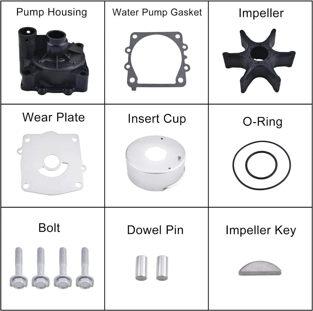 Water Pump Impeller Repair Kit for Yamaha (61A-W0078-A1-00, 61A-W0078-A2-00)