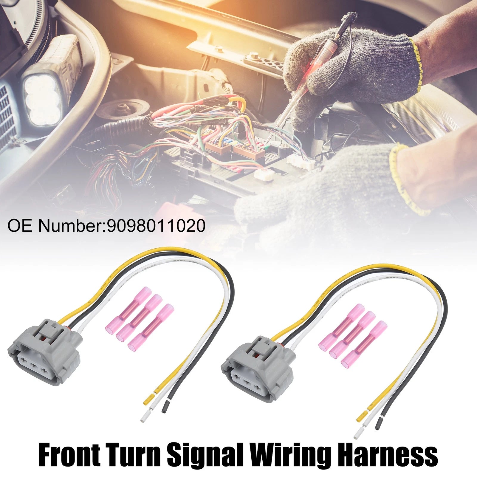 Front Turn Signal Wiring Harness Connector Plug Replacement for Toyota (2005–2015)