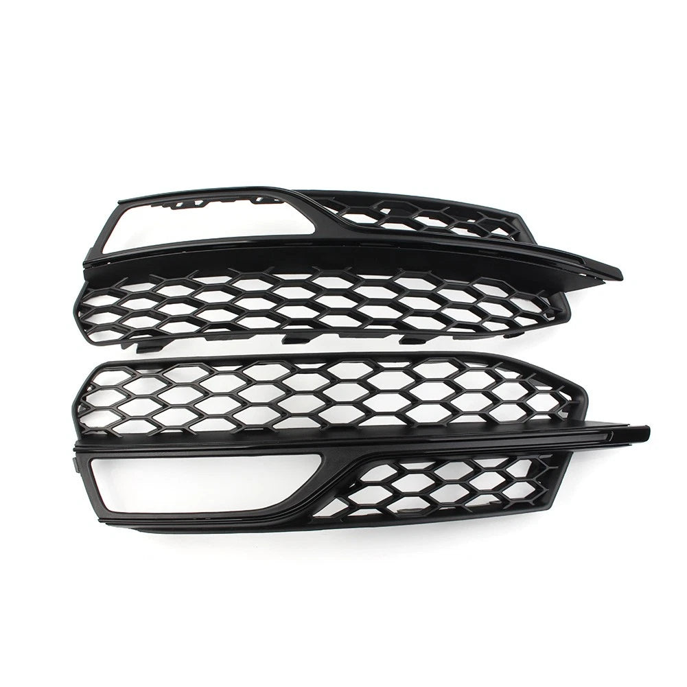 2X Front Bumper Fog Light Honeycomb Grille Cover for Audi A3 S3 (2013–2017)