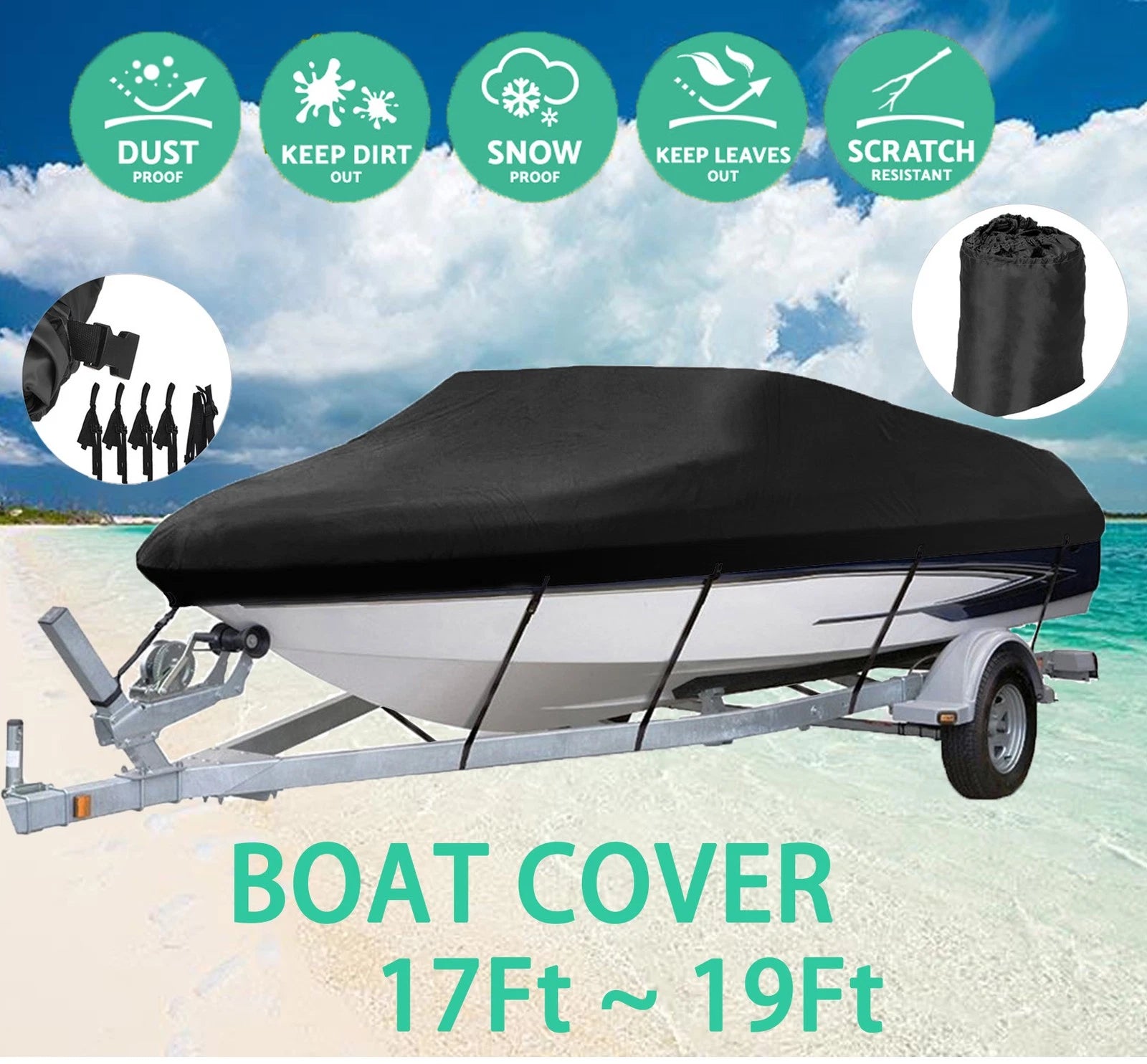 Heavy Duty Boat Cover for V-Hull Runabouts (2017–2019)