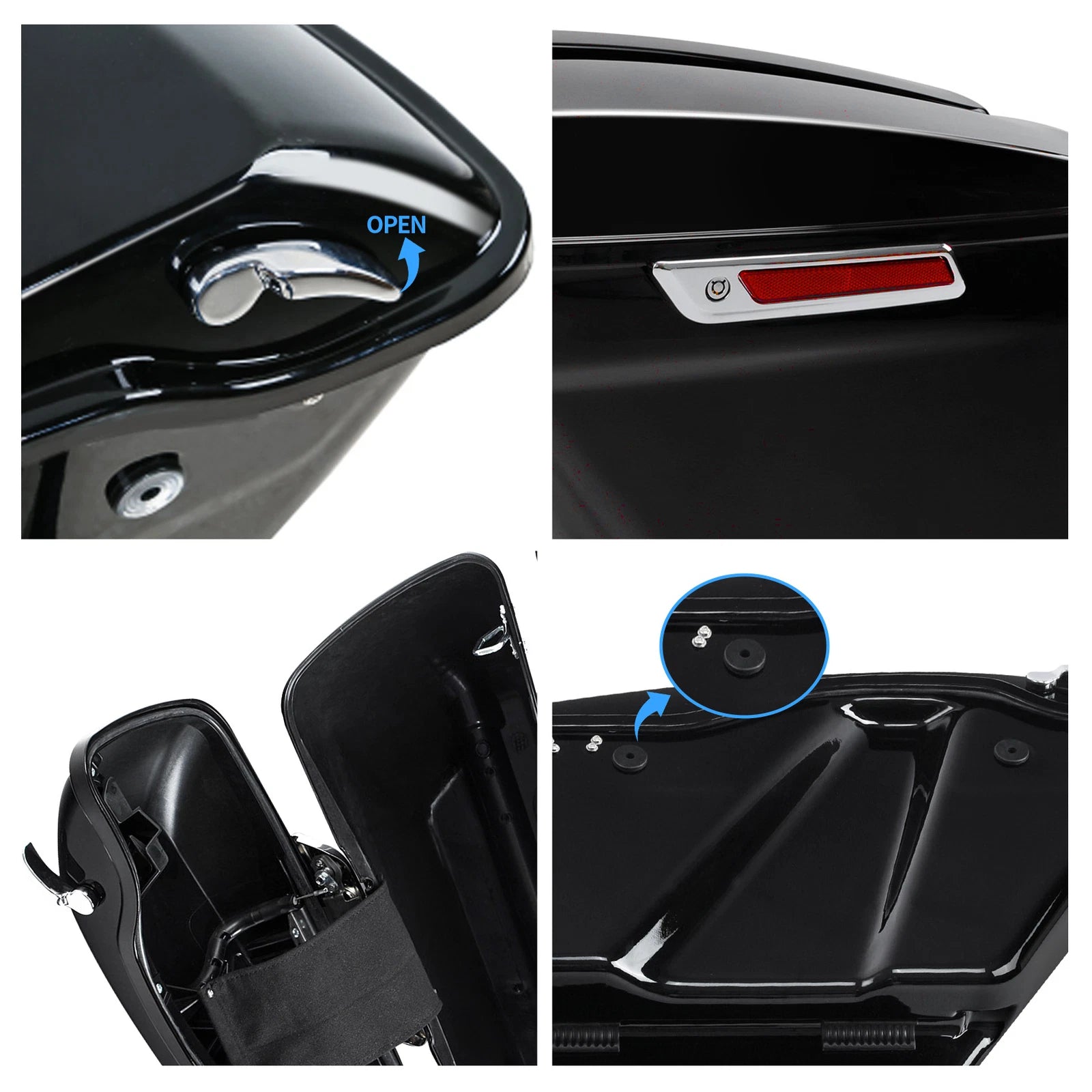 5" Stretched Hard Saddlebags for Harley Softail Heritage Classic (1984–2017)
