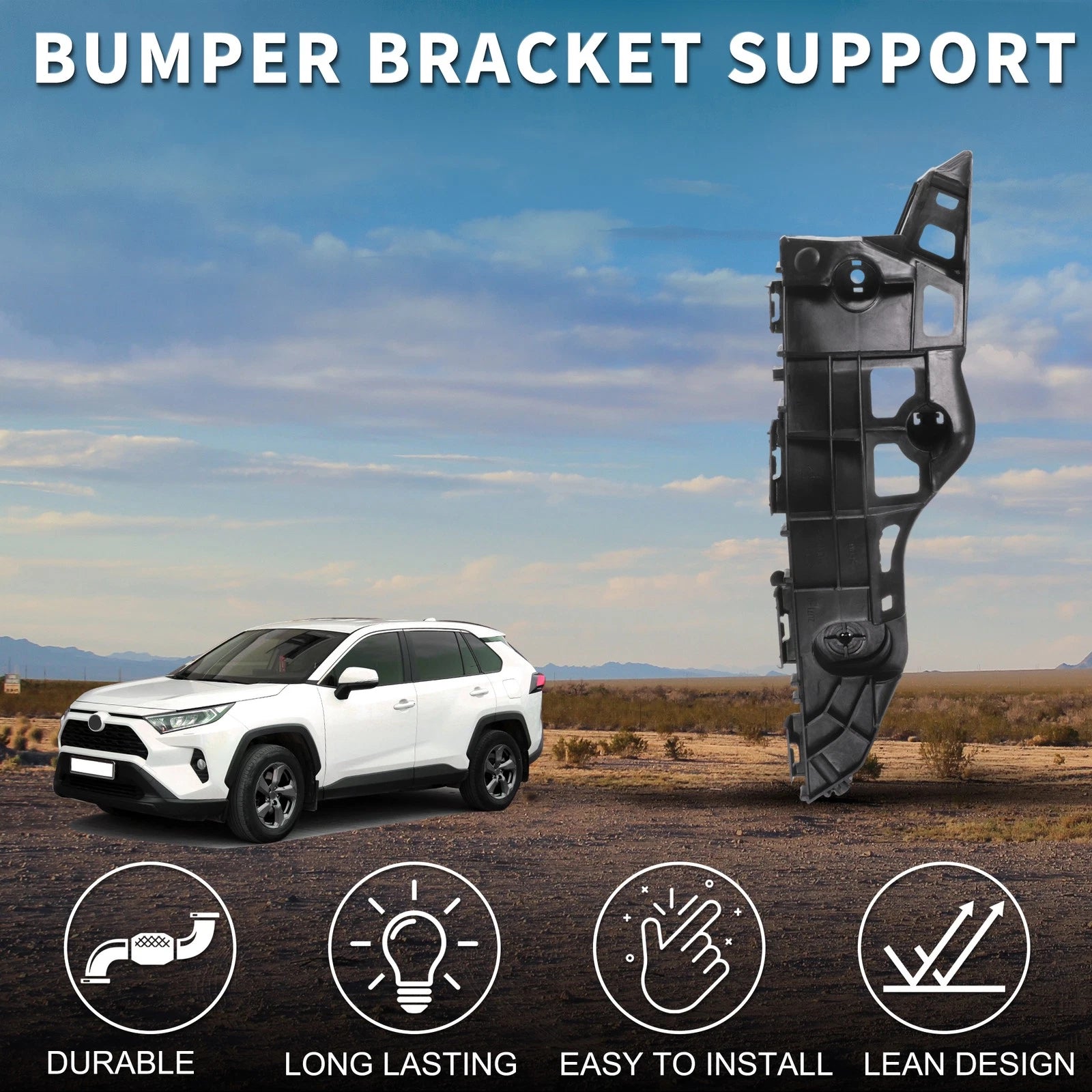 Right Front Bumper Retainer Bracket Replacement for Toyota Highlander (2011–2023)
