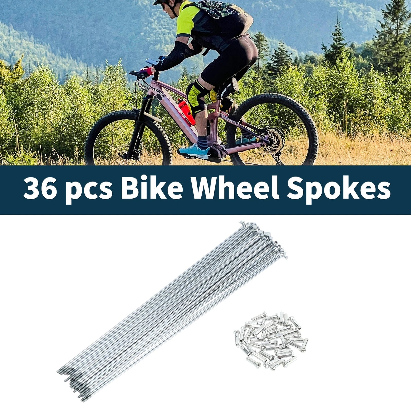 Bicycle Spokes Nipple Set 249mm Carbon Steel for Universal Use (Universal)