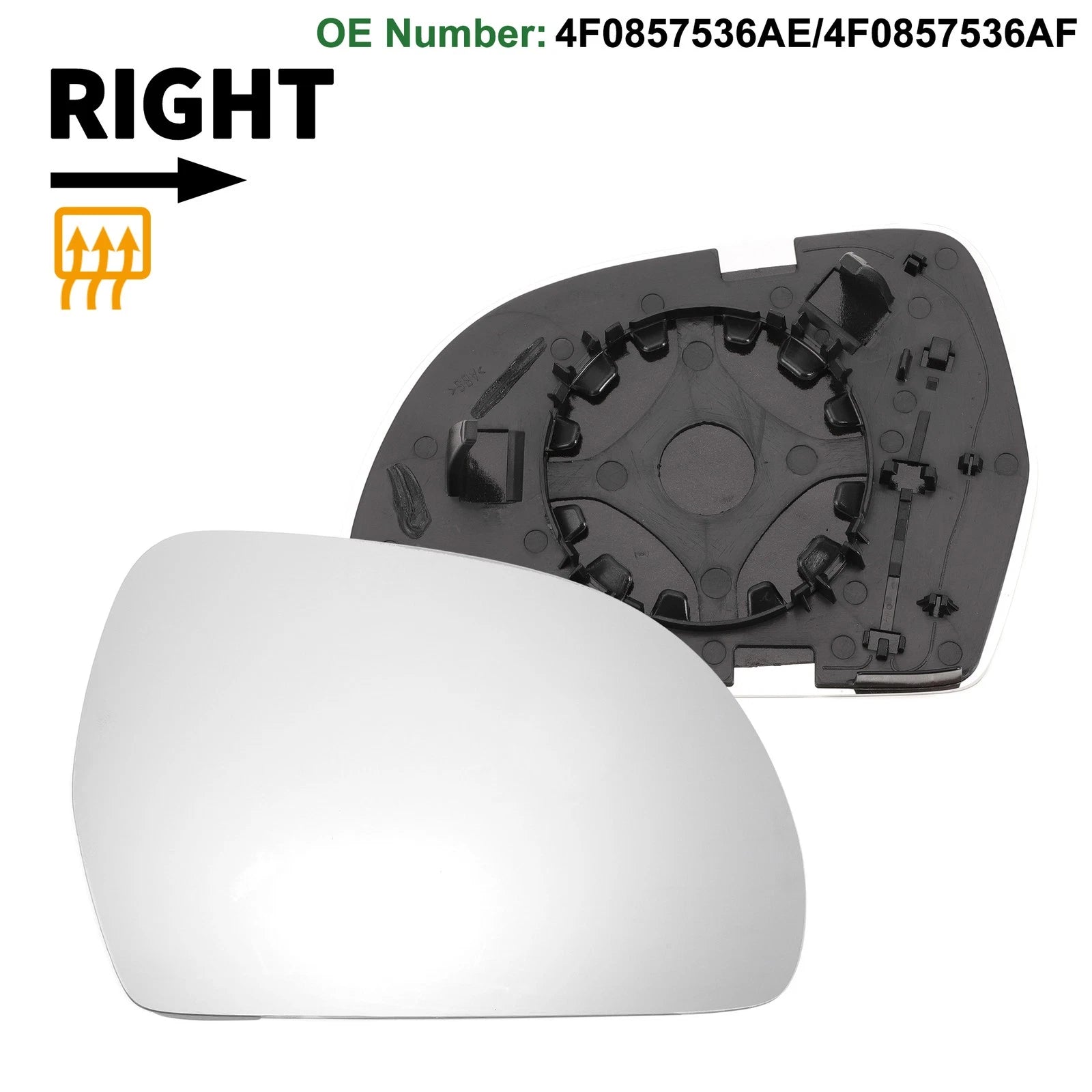 Heated Right Side Mirror Glass Replacement for Audi A3 A4 A6 A8 Q3 Q5 (2013–2020)